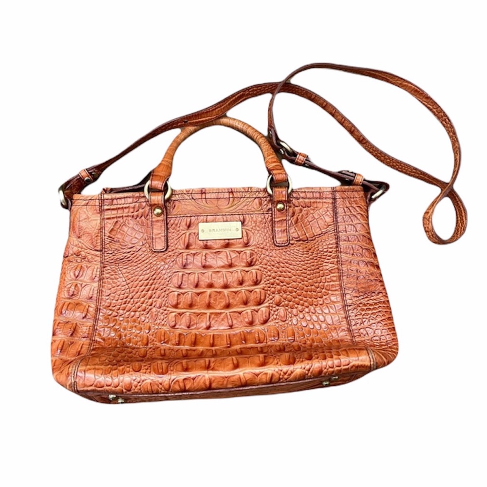 Brahmin Sedona Melbourne Crossbody Bag | genuine leather | orange purse handbag
